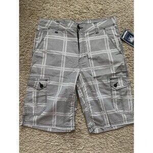 NEW Machine Clothing Company Cargo Men Shorts Size 36 Pockets Black/white
